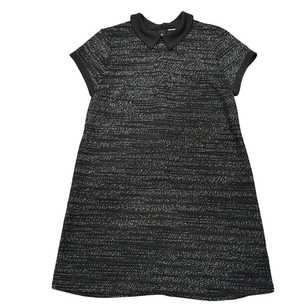 Maison Jules Women's Collared Shift Dress Black White Size L - Picture 2 of 11